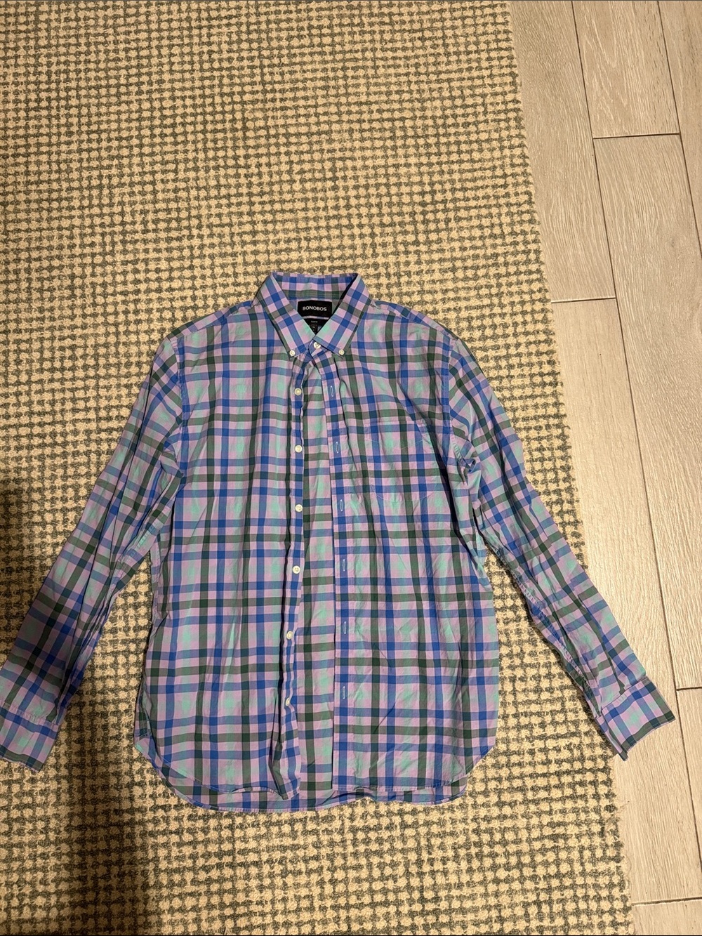 Bonobos Plaid Button-Down Shirt in Blue and Purple